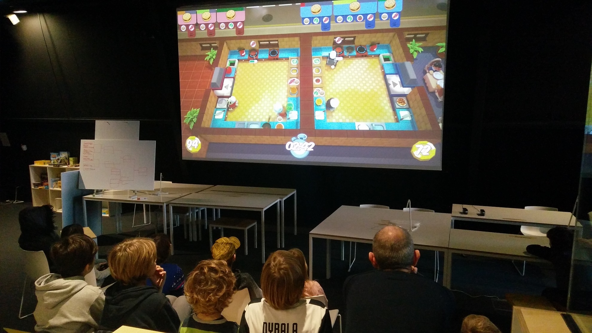 Tournoi du jeu vidéo "Overcooked" sur grand écran