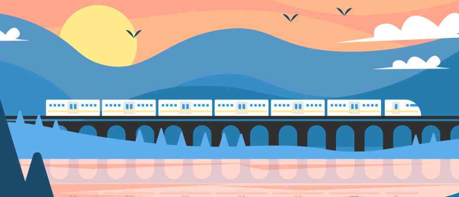 Illustration de train dans un paysage
