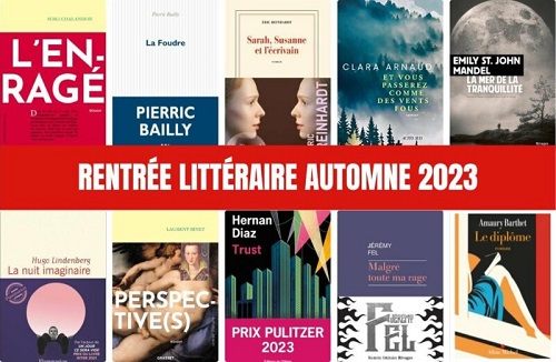 plusieurs couvertures de livre réunions autout du texte Rentrée littéraire d'automne 2023