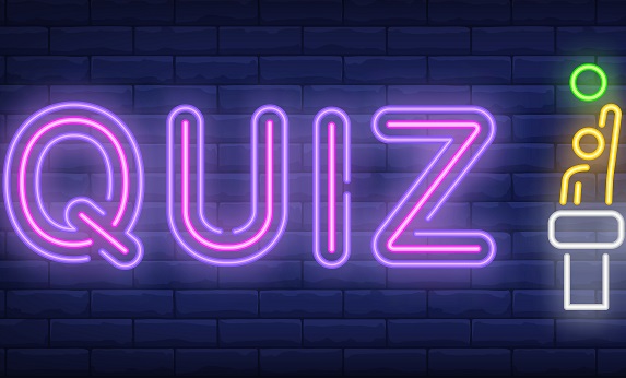 Lettre du mot quiz en néons