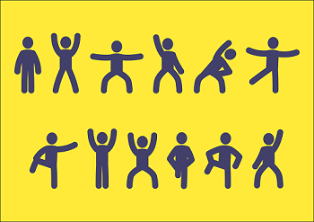 dessin de silhouettes faisant différents mouvements