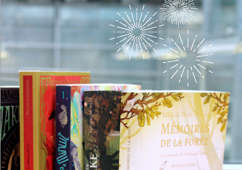 feu d'artifice sortant de livres