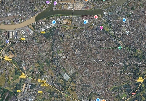 vue satellite de la ville de Rezé 