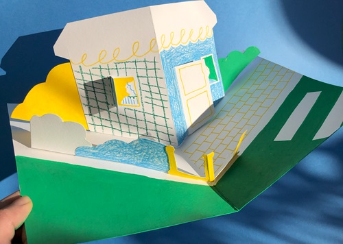 Carte en volume représentant une maison 