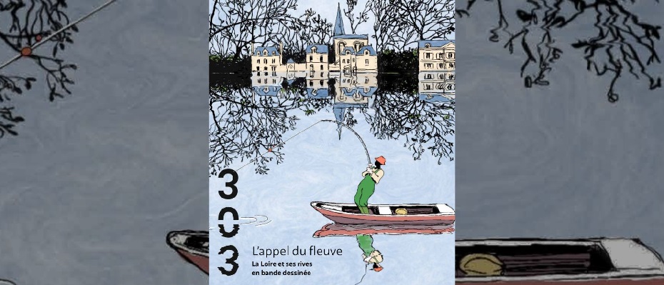 barque et pêcheur sur la Loire avec un château au fond 