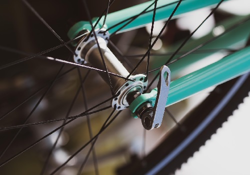 Roue de vélo en gros plan