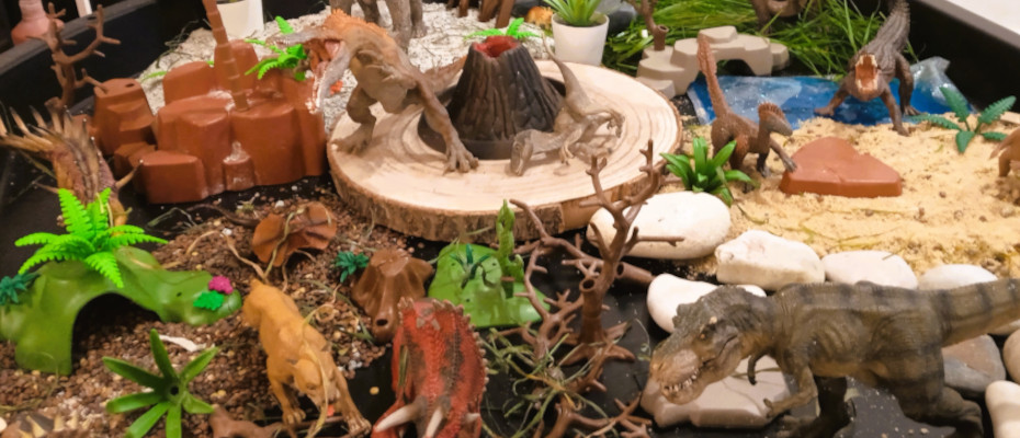 Ensemble de dinosaures en jouet