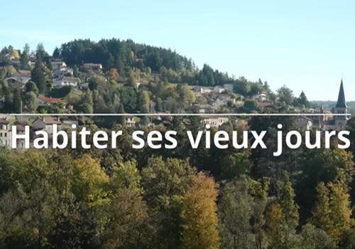 Habiter ses vieux jours écrit sur fond de forêt