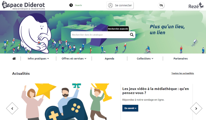 Capture d'écran de la page d'accueil du site