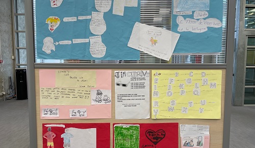 dessins et lettrages réalisés par les collégiens