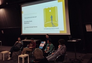 débat lors de la projection du Bégaiement fond au soleil le 16 novembre 2023